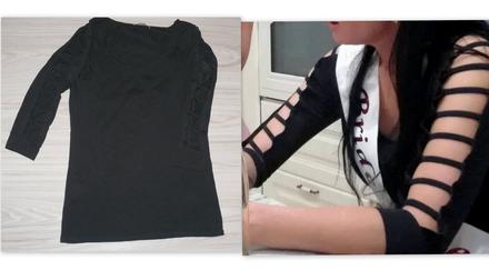 Elastické čierne tričko m/l, m