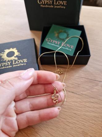 Pozlátený strieborný náhrdelník gypsy love, 