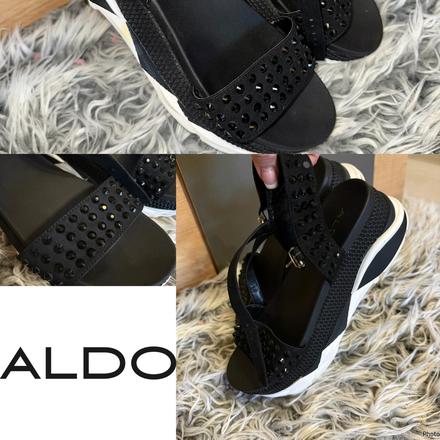 Aldo black crystals original stylove sandalky, 39