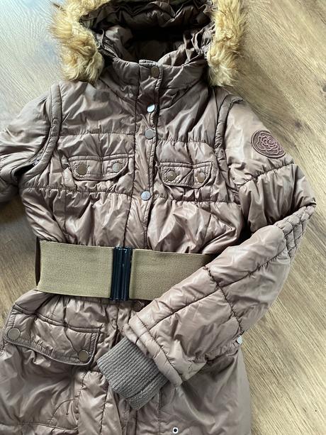 Zimná bunda a vesta s opaskom, 40