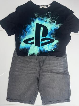Kraťasy+ ps tričko, h&m,164