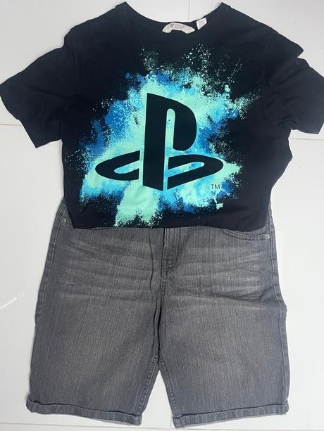 Kraťasy+ ps tričko, h&m,164