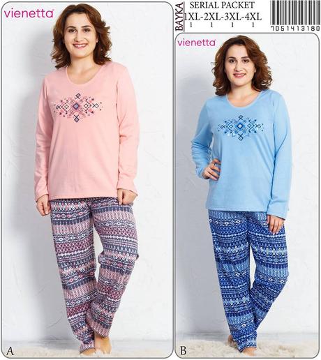 Dámske kvalitné bavlnené pyžamo, l - xxxl