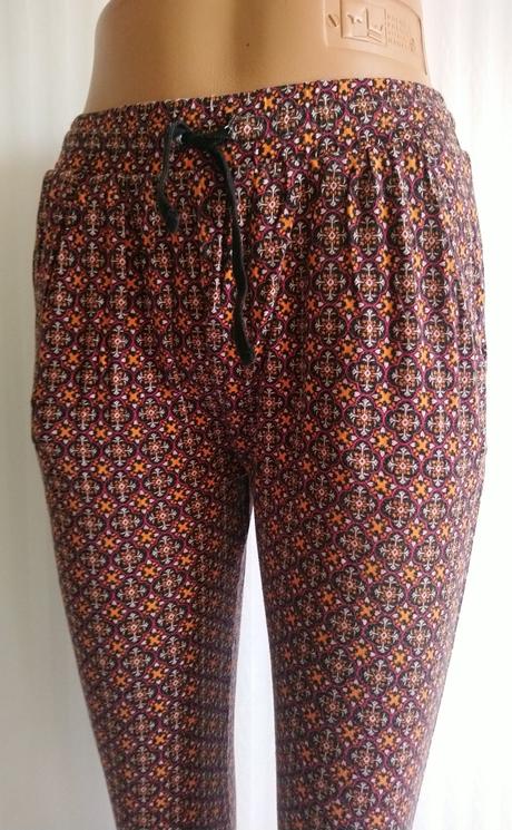 Dámske elastické trištvťáky s farebným vzorom, yes, xs