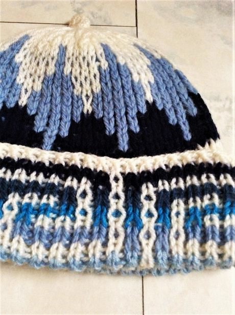 Ručne pletená duplovaná čiapka, l