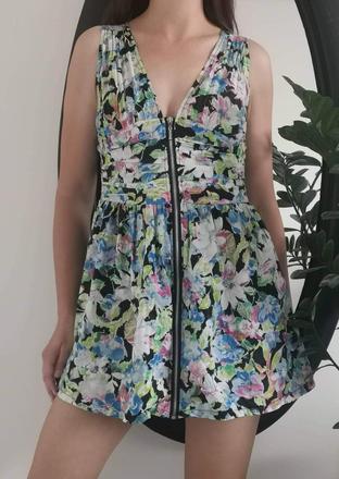 Kvietkované šaty apricot, s