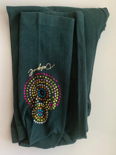 Desigual tmavozelené legíny s aplikáciou, desigual,134