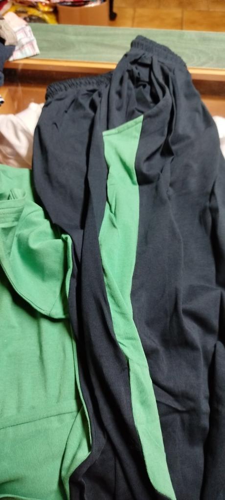 Pánske bavlnené pyžamo zelené a sivé, 4xl - xxxl