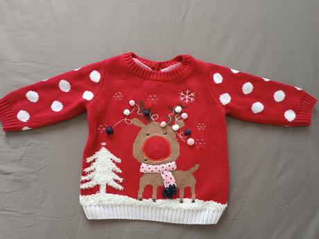 Vianočný/zimny svetrík so sobikom, f&f,68