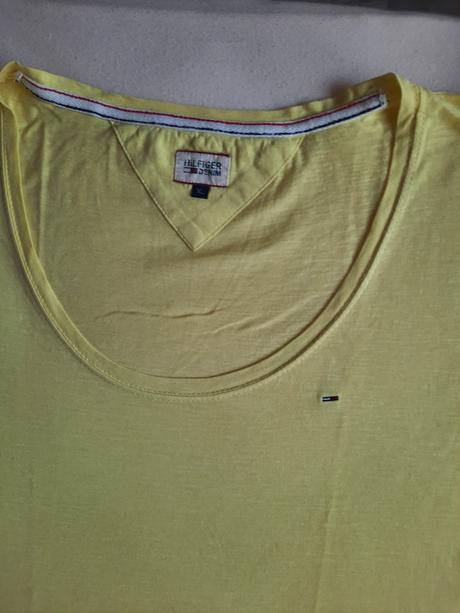 Bledožlté predĺžené tričko tommy hilfiger-xl, tommy hilfiger,xl