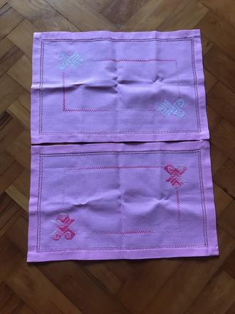 Krásne ružové výšivky - 2ks, 