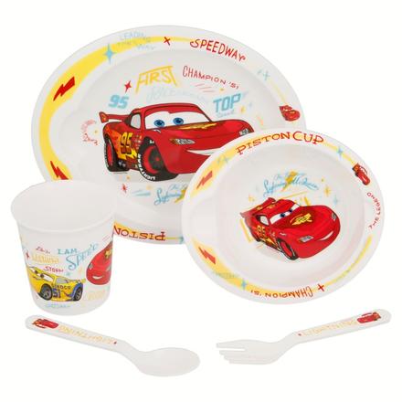 Plastový riad cars 5ks-miska,tanier, hrnček, príb., 