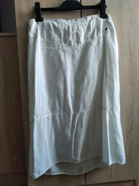 Biela ľanová sukňa, m
