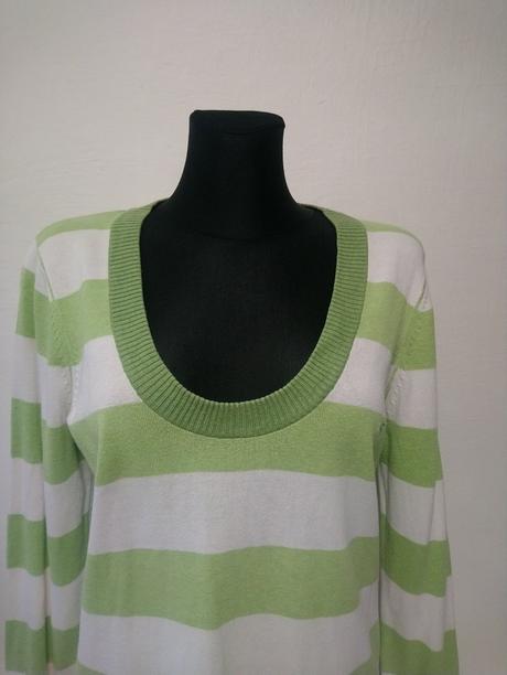 Dámsky zeleno biely pulóver, esprit, esprit,xl