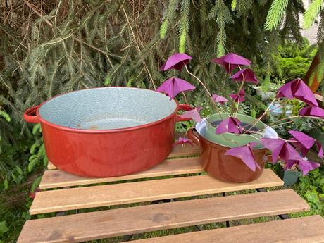 Staré smaltované hrnce 2 ks ( sada ), 