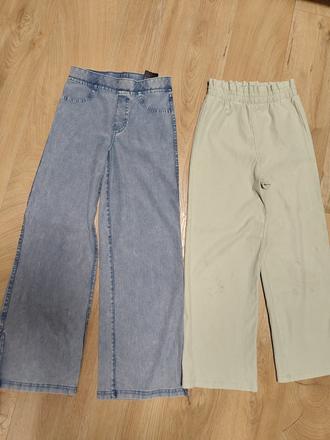 2x volnejsie nohavice 134 h&m a zara, h&m,134