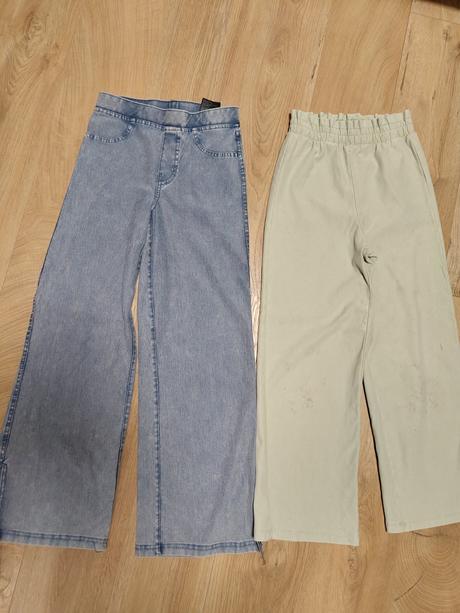 2x volnejsie nohavice 134 h&m a zara, h&m,134