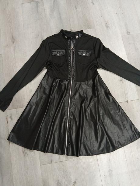 Šaty s koženkou 2xl, xxl