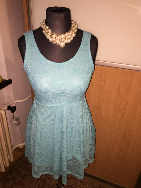 Modré šaty s mašľou, s