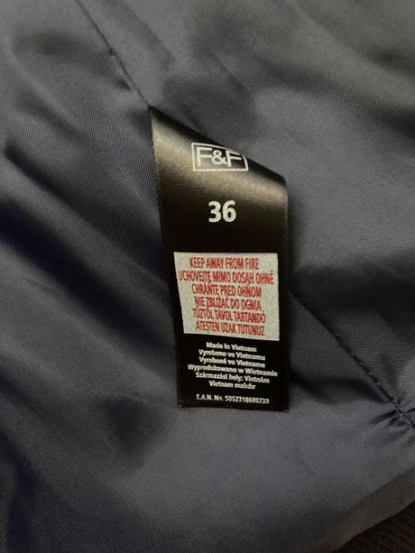 Tmavomodrý kabát f&f, f&f,36