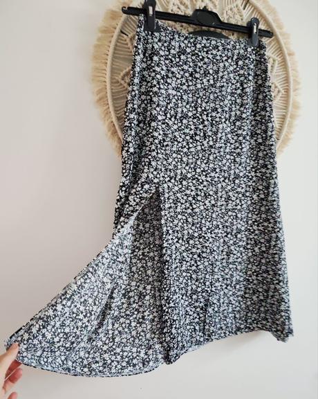 Midi sukňa s rozparkom, s