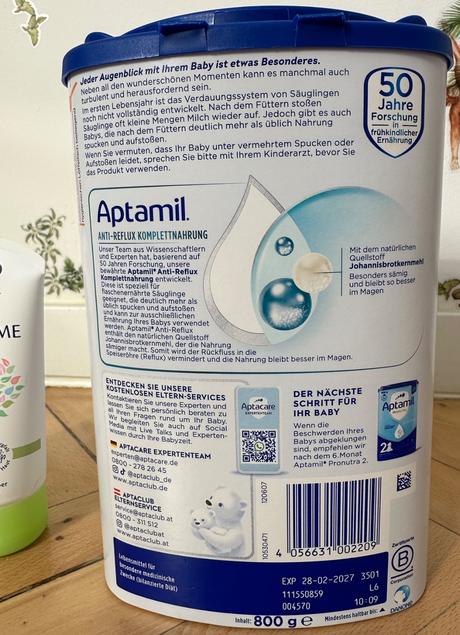 Aptamil anti reflux 800g za 10eur, 