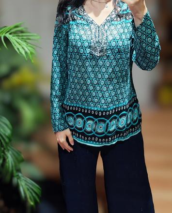 Tyrkysová blúzka, s