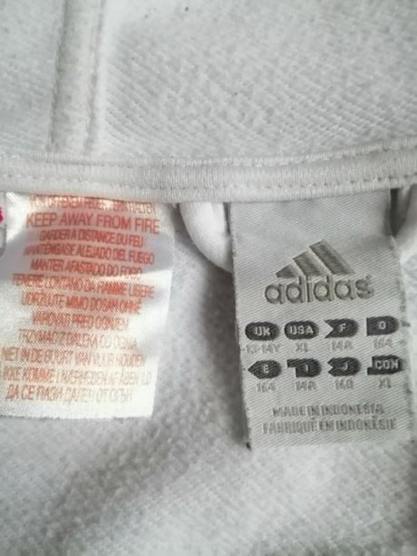 Mikinka dievčenska adidas bielo ruzova vel.164, adidas,164