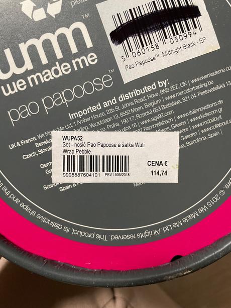 Detský nosič pao papoose + šatka wuti wrap, we made me