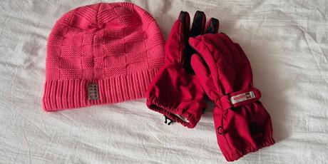 Det.zimné rukavice 110/116 a hrejivá čiapka 50/52, lego,110