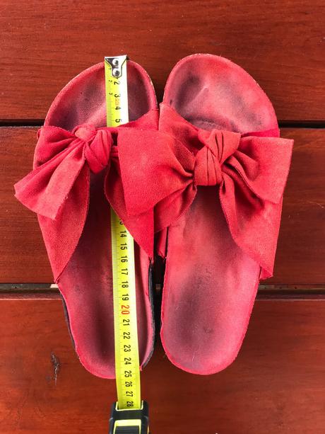 Červené šľapky s mašľou, 39