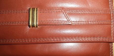 Krásna vintage hnedá listová kabelka z pravej kože, 