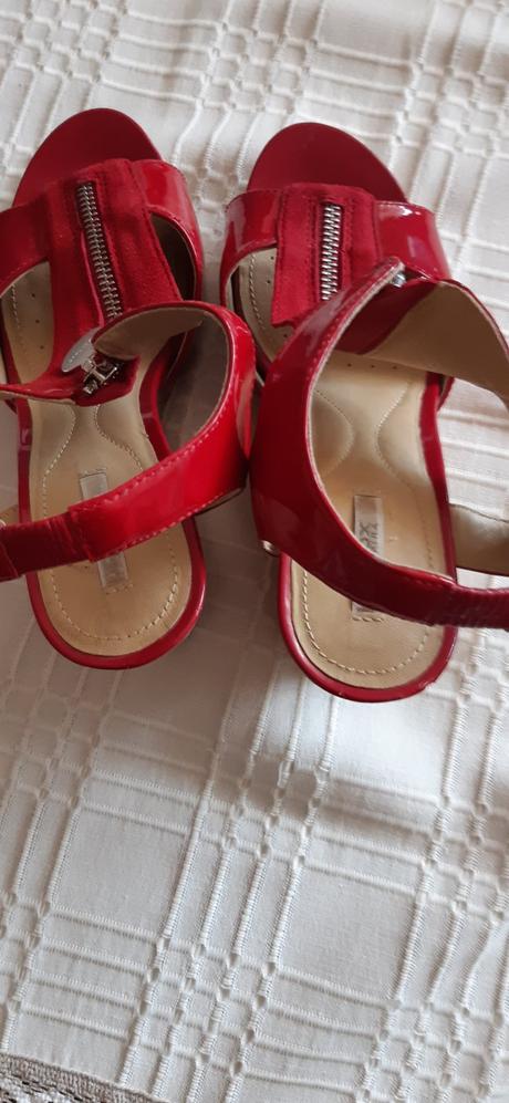 Červene kožené sandále geox veľ .37/38, geox,37