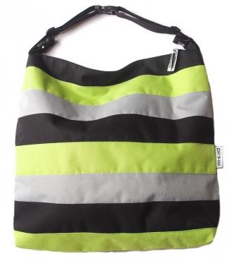 Pinkie stredná taška na kočík grey/green strips, pinkie