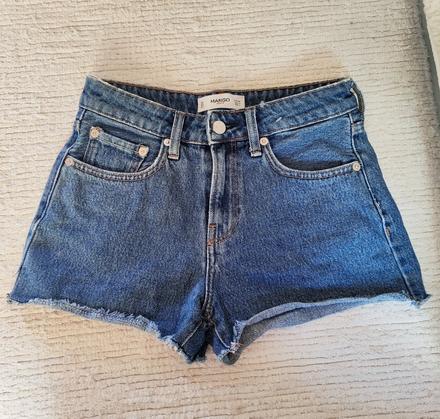 Riflové šortky s vysokým pásom mango, mango,xs