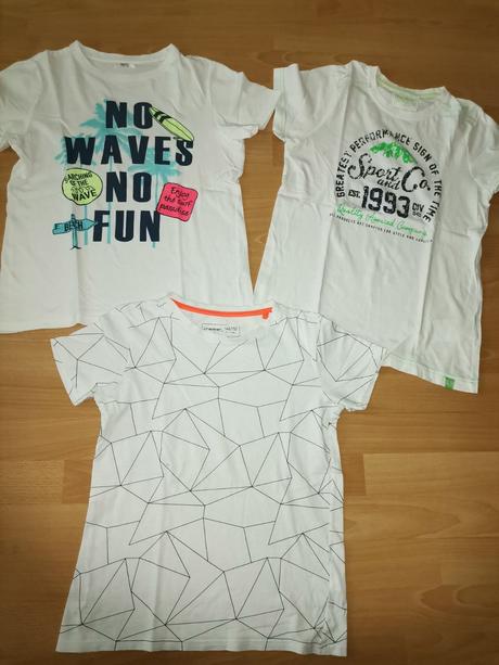 Chlapčenské tričká 146/152 biele 3ks, 146