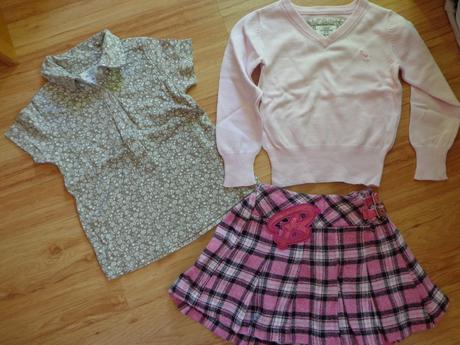 Sveter, blúzka a sukňa, h&m,104