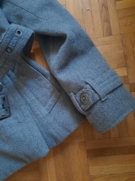 Dámsky kabát s opaskom, fishbone,s