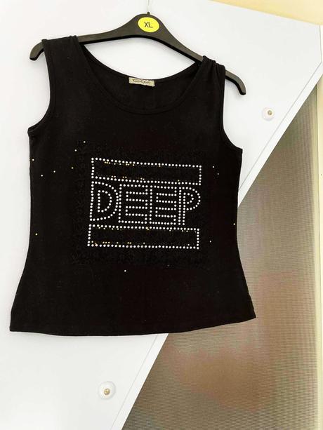 Rockové tielko s trblietavými kamienkami, elle,l