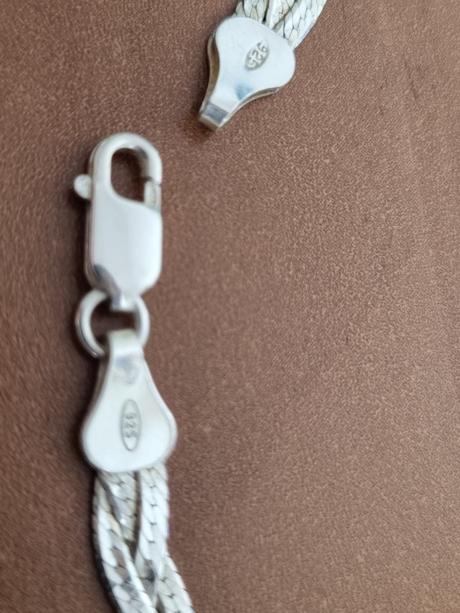 Strieborná plochá pletená retiazka 45 cm, 