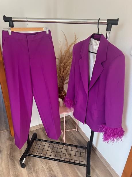 Zara viralny sakovy komplet s perím, zara,s