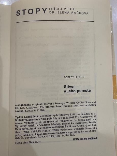 Kniha- silver a jeho pomsta, robert leeson,