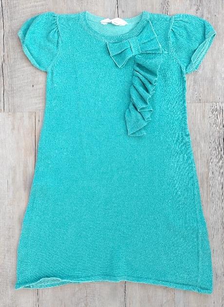 Pletené tyrkysové šaty, h&m,122