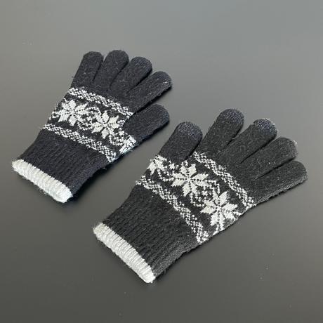 Tmavomodré/čierne rukavice s nórskym vzorom, xs