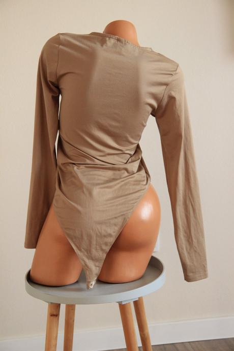 Hnedý body top s čipkou, h&m, h&m,m