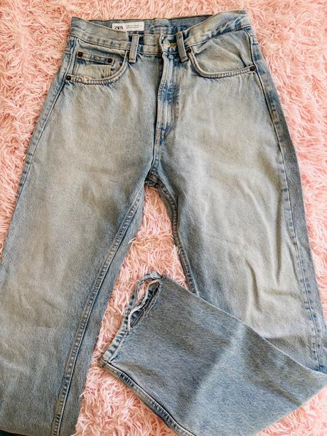 Džínsy s vypraným efektom, zara,36