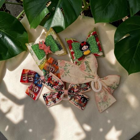 Balíčky mašiel na gumičke/štipce, 