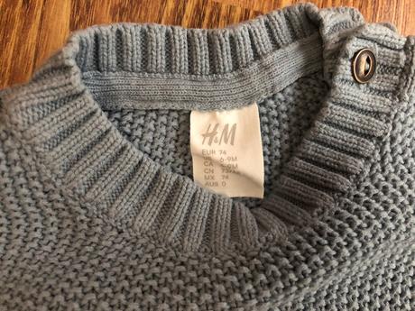 Modrý svetrík, h&m,74
