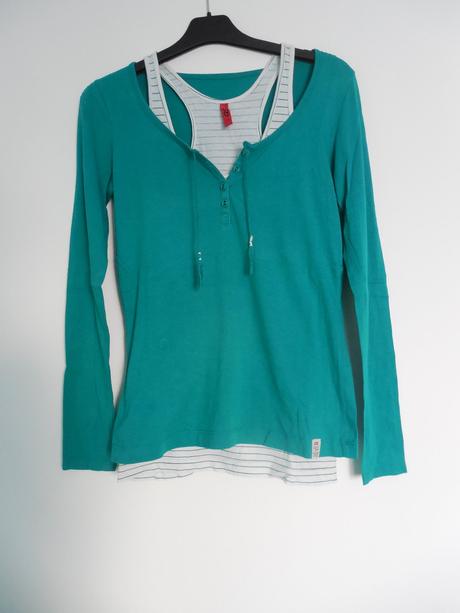 Zelené tričko s dlhými rukávmi, xs