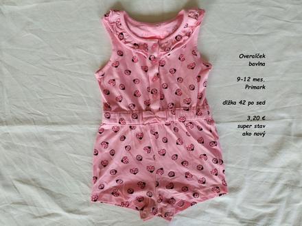Overalček 9-12mes., primark,80